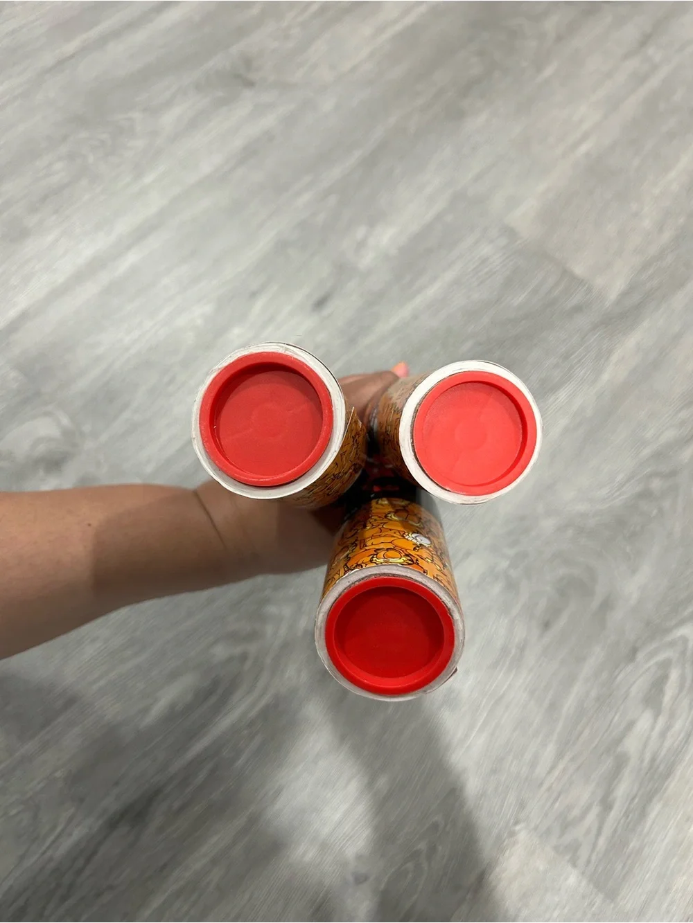 Nickelodeon Red Garfield Lint Rollers with Orange Cartoon Covers - Set of 3